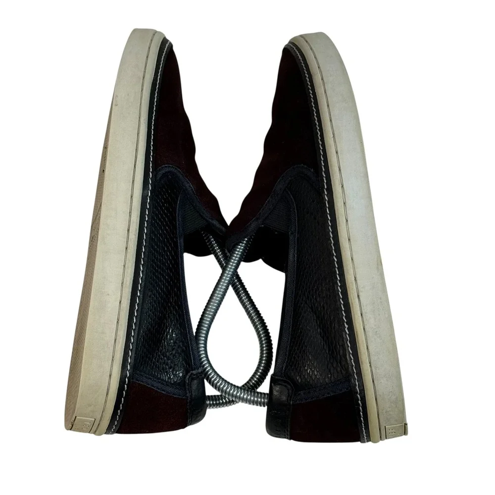Ted Baker London Teutra 2 Mens Burgundy Suede Navy Leather Slip On Sneakers US 7